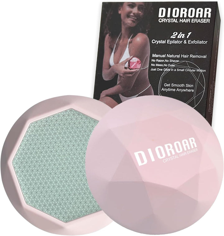 Crystal Hair Eraser for Women,Upgraded Painless Crystal Hair Remover Diamond,Effective Nano Glass Hair Removal Stone Exfoliation without Shaver,Natural Epilator for Silky Skin(Rose Pink)