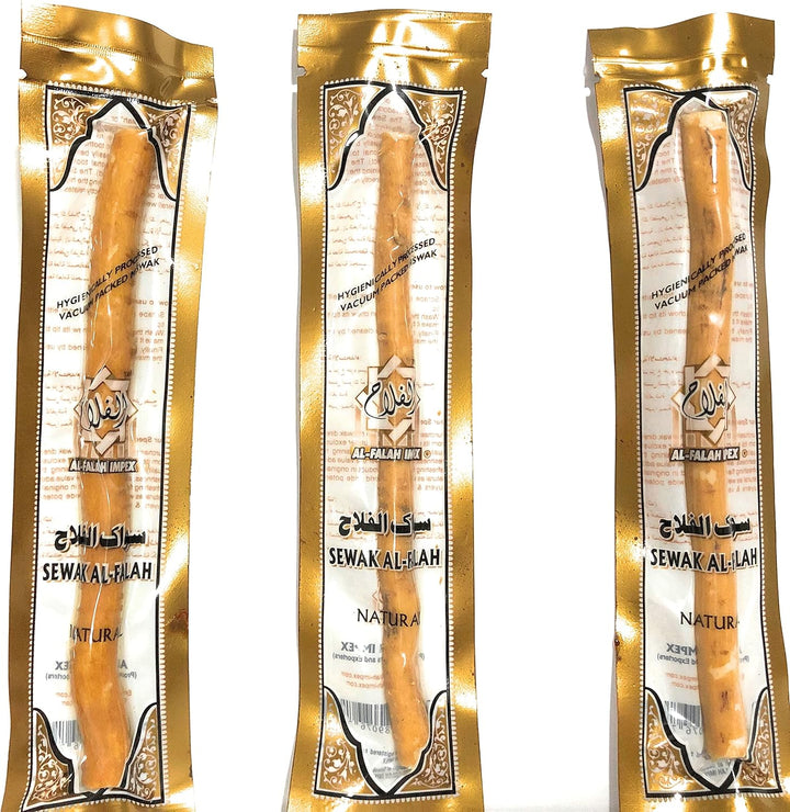 Miswak Stick - Sewak Al-Falah - Hygienically Processed and Vacuumed Packed - 3 Stick by