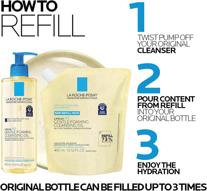 La Roche-Posay Lipikar AP+ Eco-Refill Cleansing Oil 400Ml