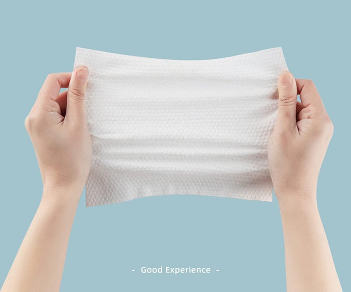 7.9X7.9Inch Cotton Wet/Dry Wipe; Soft Safe Non Allergenic Baby Care Towel Tissue, Absorbent Wipes for Washing Face Eye Makeup Remover & Nail Polish, Disposable Use (2Packs) (Green Package)