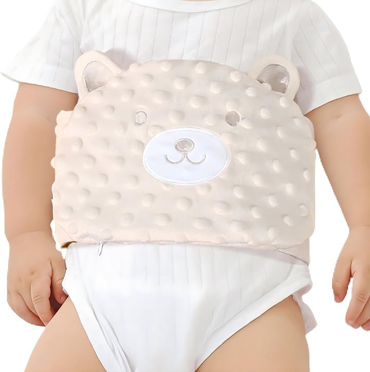 Baby Colic and Gas Relief - Cassia Seed Heated Tummy Wrap,Baby Heating Pad Swaddle Belt Relieves and Soothes Gas,Bloating and Upset Stomach (Beige)