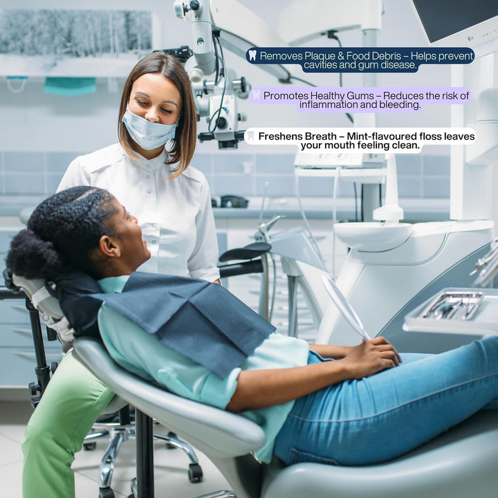 Wisdom Fresh Effect Dental Floss - Pack of 3 X 30M | Mint Flavoured Expanding Waxed Floss for Plaque Removal & Gum Health | Shred-Resistant Teeth Cleaning Floss for Tight Spaces