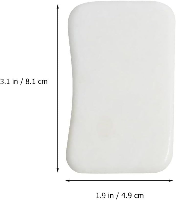 Natural Jade Gua Sha Scraping Massage Tool for Spa Use Smooth White Jade Stone Scraping Board for Face and Body Massage Skin Care Therapy Anti-Static and Comfortable