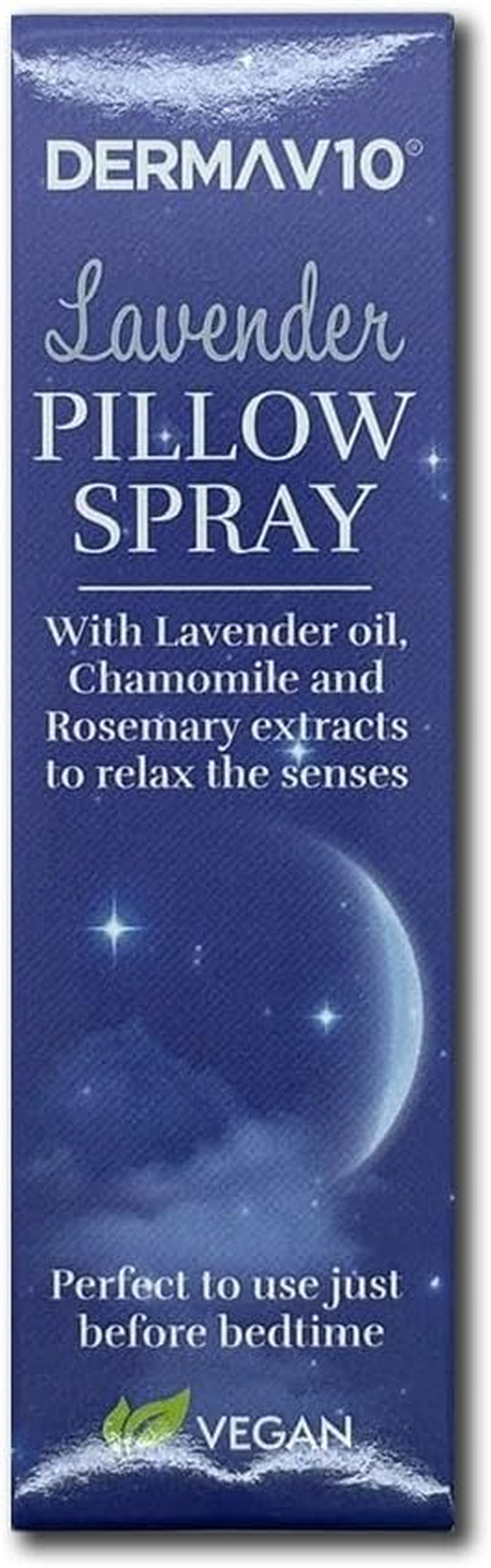 Derma V10 Pillow Spray, Lavender Oil, Chamomile and Rosemary Extract, Reduces Stress and Anxiety, Improves Sleep, Calms Body and Mind, Easy to Use, Vegan Friendly