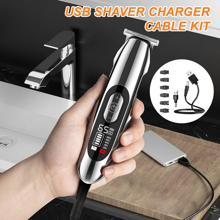 8Pcs USB Shaver Charger Cable Kit,5V USB Black Electric Shaver Chargers & Power Supplies for Hair Clippers, Beard Trimmers, Shavers, Beauty Instruments, Desk Lamps, Purifiers