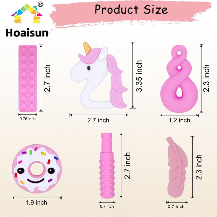 Sensory Chew Necklaces 6 Pack, Chew Toys for Autistic Children with ADHD, SPD, Chewing, Teething or Special Needs, Autism Chew Toys Necklace for Adult Reduce Anxiety Fidgeting