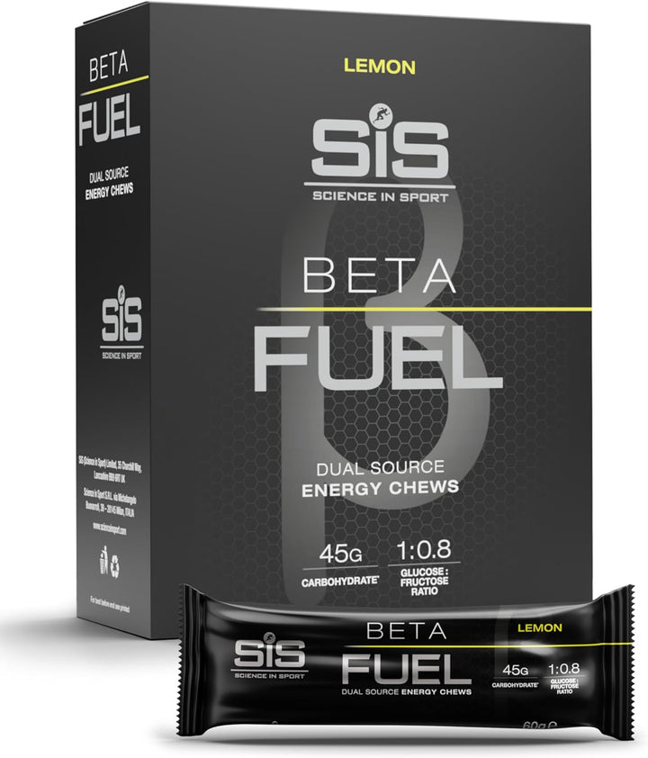 Beta Fuel Dual Source Energy Chews, Energy Bars, Orange Flavour, 46G of Carbs, 60G Bar (6 Pack)