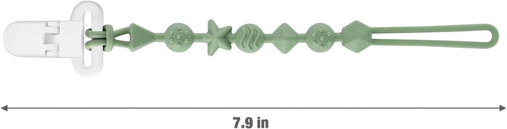 7 Pack Silicone , One Piece Design Pacifier Holder for Baby Boys & Girls, Teething Toys Teethers