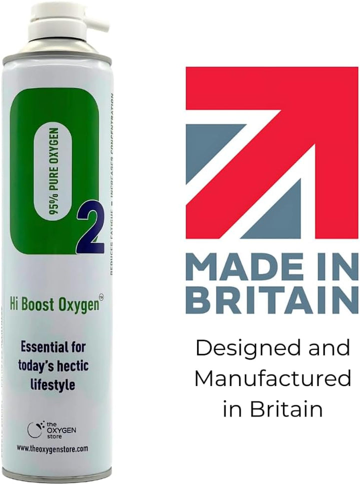 Hi Boost Oxygen Can Pure Oxygen | Pure Breathing Oxygen Essential for Todays Hectic Lifestyle | Made in the UK 10L X 3 Oxygen Cans Total 30L with Mask and Tube