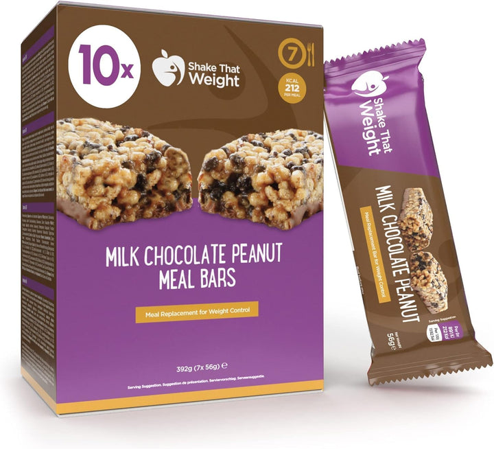 Meal Replacement Bar - Chocolate Peanut - 10 Bars - Meal Replacement Plan for Weight Loss - Very Low Calorie Diet - VLCD - High in Protein