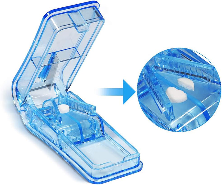 Pill Cutter, Pill Splitter with Blade for Small Pills Large Pills Cut in Half Quarter for Tablet Vitamin Medicine