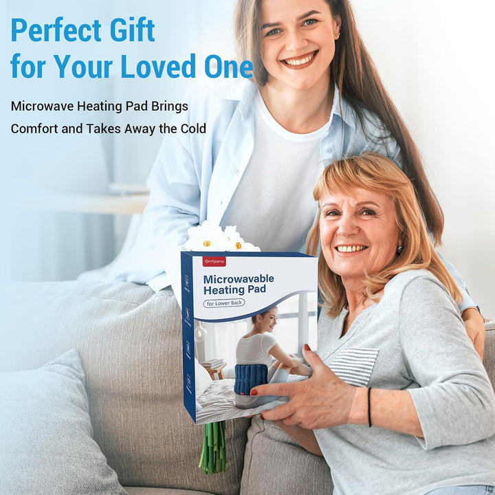 9X47Inch Microwavable Heating Pad for Back Pain Relief and Cramps, 2.5LB Microwave Wheat Bag Wearables Moist Heat Therapy Gifts for Sciatica, Waist, Stomach, Hip, Muscle Aches, Warm Compress