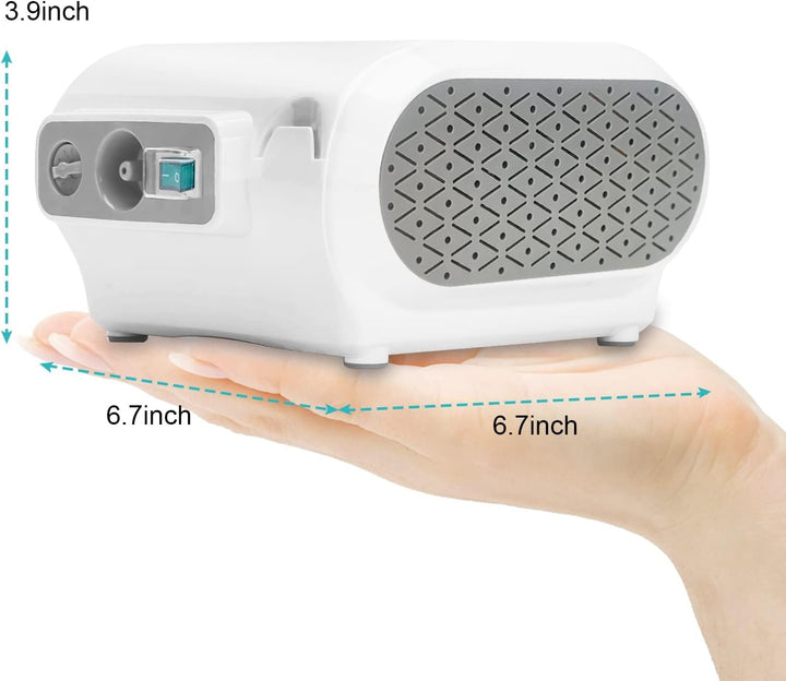 Compact Compressor Household Nebuliser Machine for Adults & Kids, Strong Mist Portable Home-Use Nebulizer (White)
