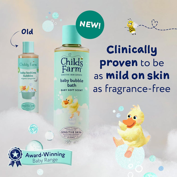 Baby Bedtime Bubble Bath, Baby Soft Scent | Gently Cleanses & Soothes | Suitable for Newborns, Kids & Adults with Sensitive & Dry Skin, 250Ml