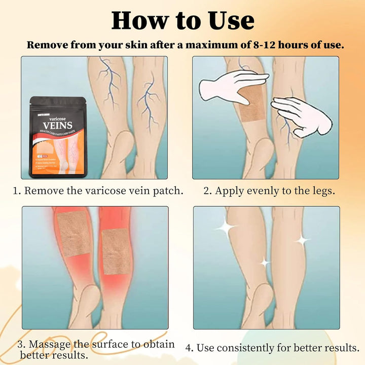 12Pcs Spider Veins Removal for Legs Treatment Patch, Varicose Veins Treatment for Legs, Varicose Veins Patch Relief Leg Pain Strengthen Capillary Health & Improve Blood Circulation