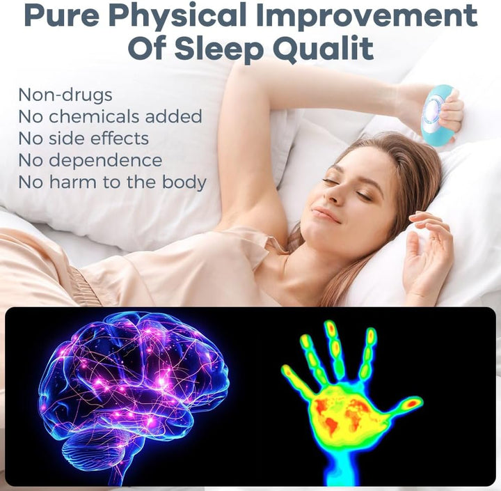 Sleep Aid Device, Holding Portable Calm Carry Sleep Aid, USB Rechargeable Anxiety Relief for Adults, 2 Modes Microcurrent Compact Sleep Aids for Adults Insomnia, Calm Palm Device-Blue