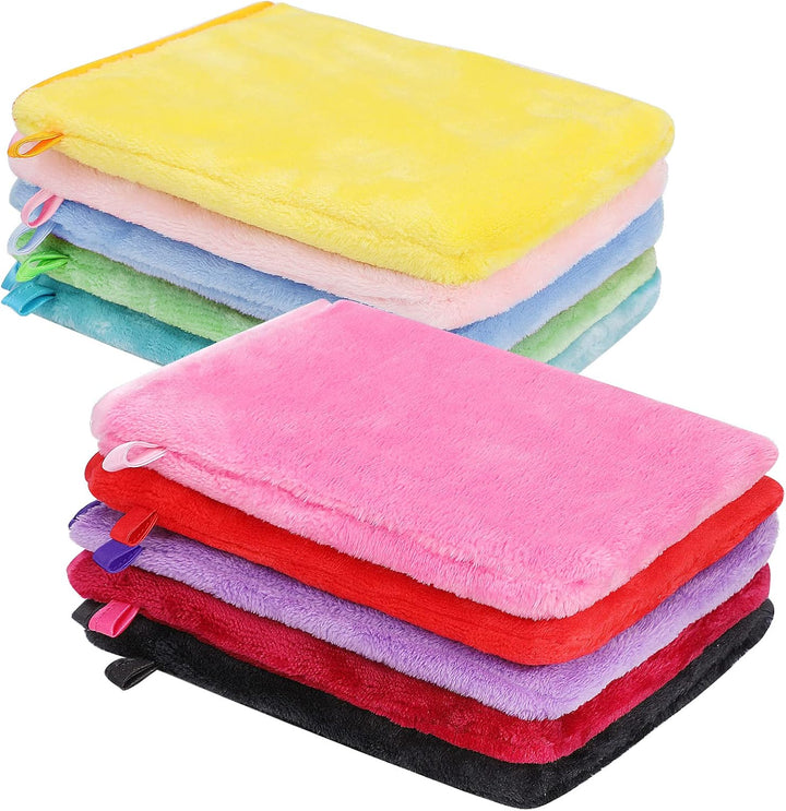 10 Pack Microfiber Body Wash Mitts, Flannel Soft Face Mitten, Bath Spa Cloth, Reusable Makeup Remover Mitt Gloves, European Style Wash Cloth,15 * 21Cm, 5 Colors