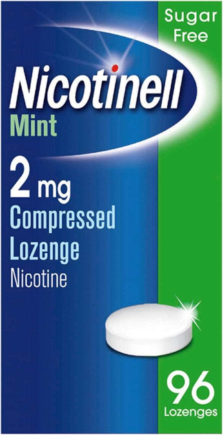 Mint Lozenge 2Mg (96 Lozenges), Stop Smoking Aid, Sugar Free Nicotine Lozenges, Fresh Mint Flavour, 2Mg Extra Strength for Heavy Smokers, Quit Smoking Aid