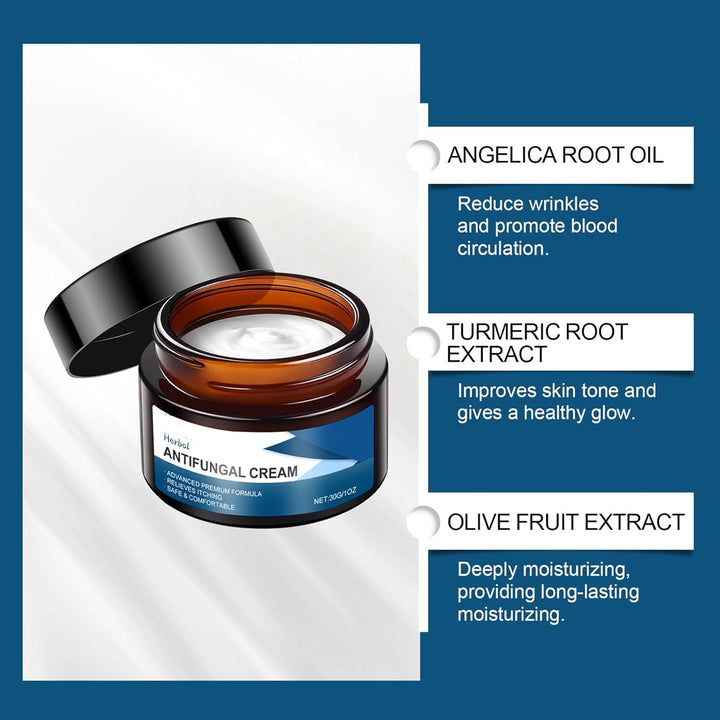 Antifungal Cream, Antifungal Herbal Cream for Skin Treatment, Athlete'S Foot Cream, Jock Itch, and Ringworm Care, Gentle, Soothing Formula, Fast Soothe Fungal Skin for Face and Body