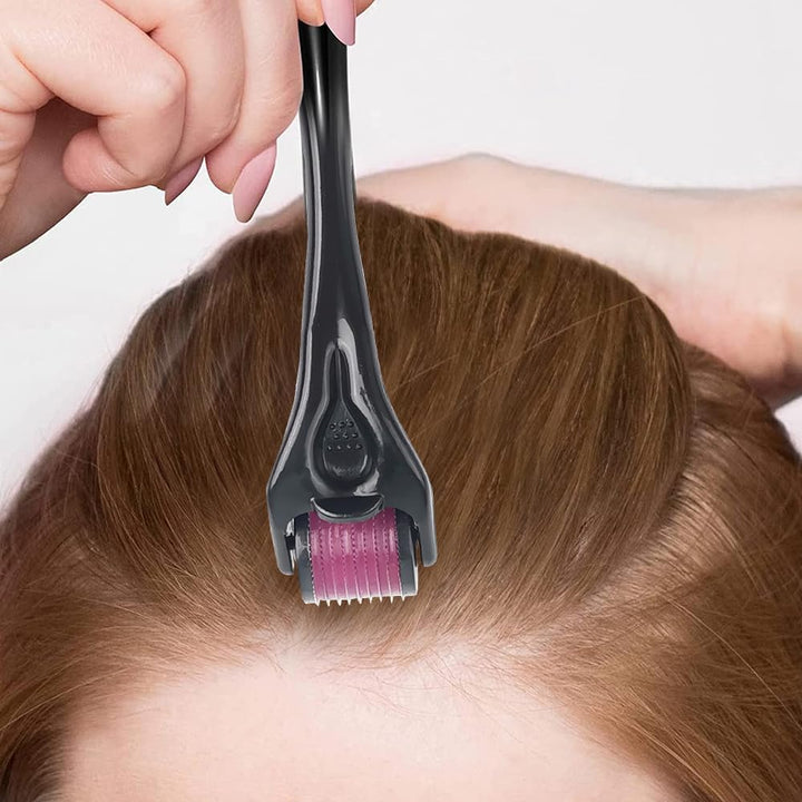 Derma Roller, 0.5Mm/0.75Mm Beard Roller, 540 Titanium Micro Needling Roller for Men and Women, Beard Growth Roller Microneedle Roller for Stimulate Hair Growth, Facial Skin Care