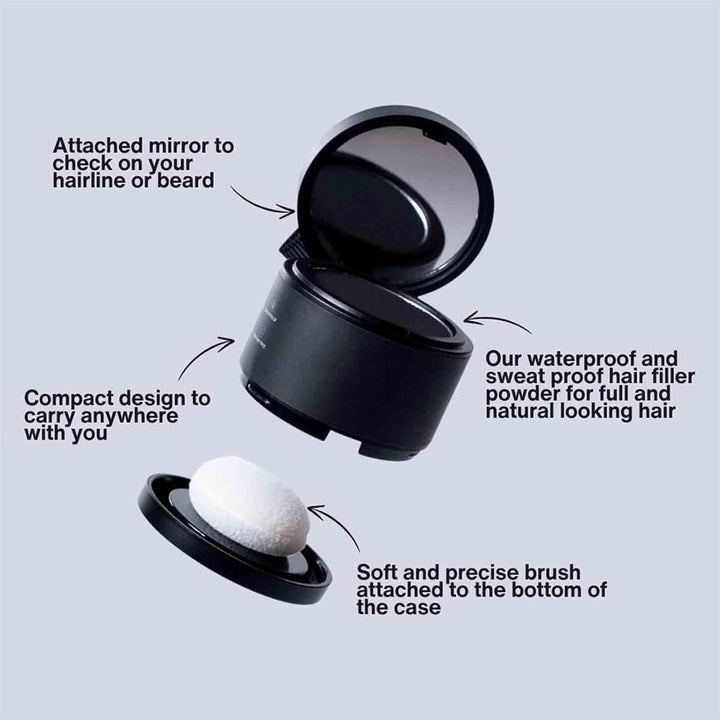 Hairbear Hair Filler Powder,Blissae Hair Filler Powder, Long Lasting Water Proof, Natural Hair Thickening Fibers Instant Volume & Scalp Coverage for Thinning Hair,Root Cover up (Black)