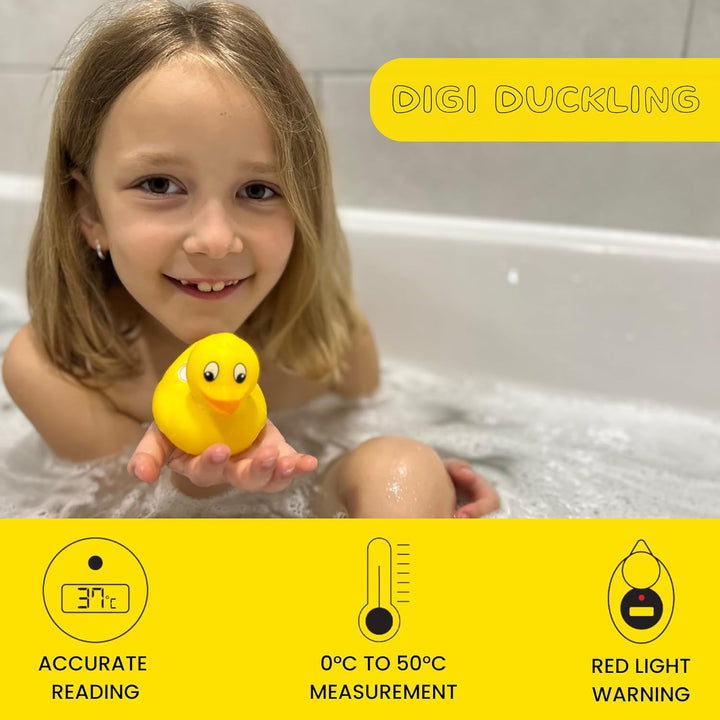 Digi Duckling Digital Water LCD Thermometer and Baby Bath Time Toy, Yellow , Pack of 1