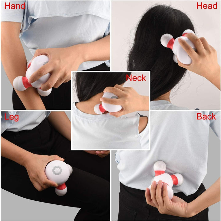 Cordless Mini Massager Portable Hand-Held Electric Vibrating Deep Tissue Percussion Body Massager for Back, Neck, Hand, Shoulder, and Full Body Pain Relief, 3AAA Battery Operated to Use Everywhere