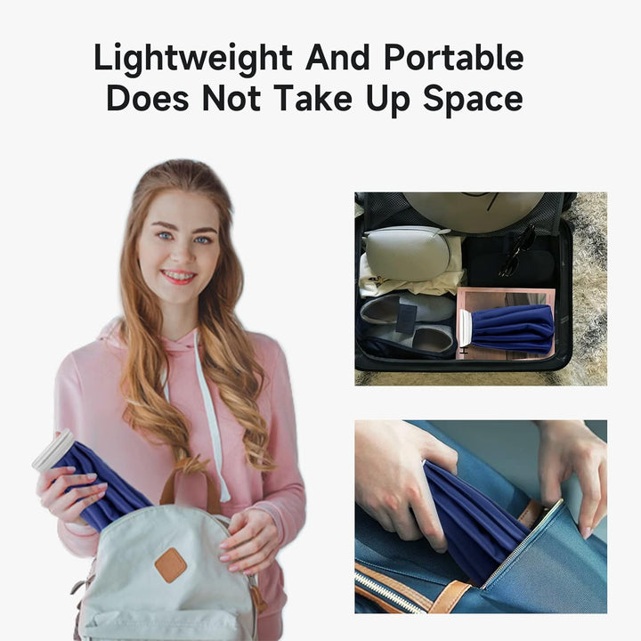 Ice Pack for Injuries Reusable, Ice Bags Hot Water Bag for Hot & Cold Therapy and Pain Relief with Cover, No-Leak Elastic Breathable Ice Bag, Size 9", Blue