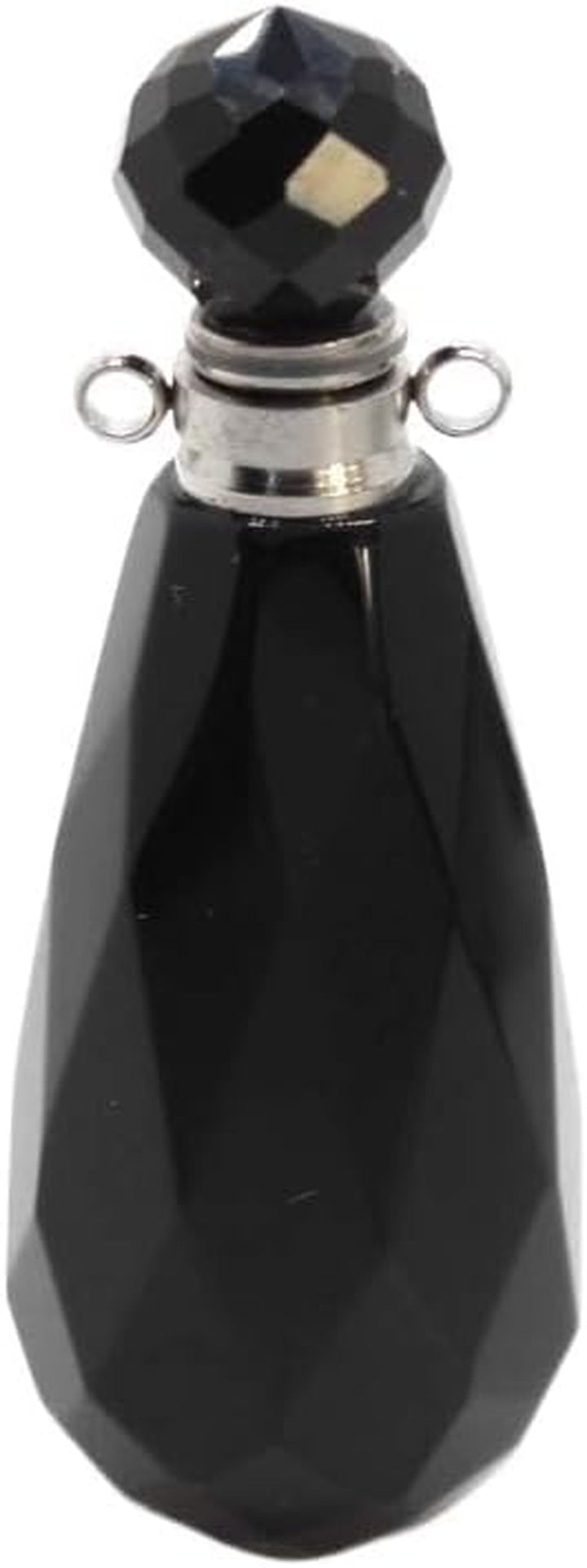 Crystal Stone Perfume Bottle - Water Drop Faceted Pendant Essential Oil Jewelry Bottle