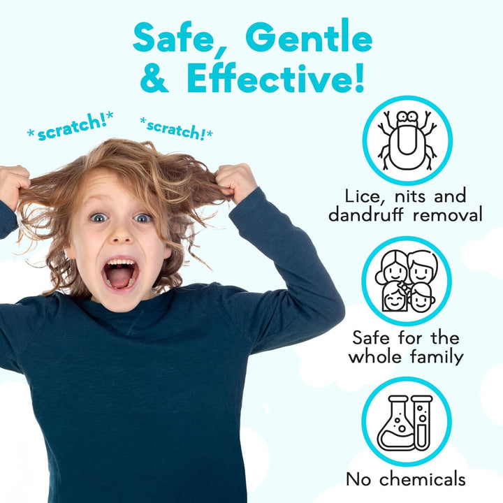 Lice Comb - Stainless Steel Lice Comb for Kids - Effective Nit Comb - Lice Combs for Thick Hair - Durable and Easy to Clean