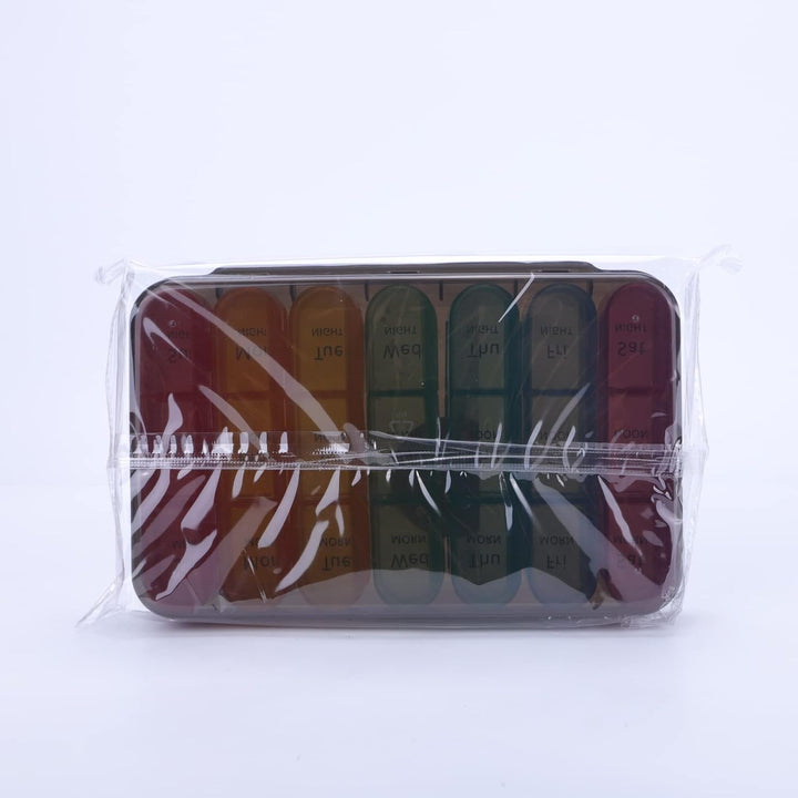 Weekly Pill Box 7 Day 3 Times a Day (Morn/Noon/Night), Daily Portable Travel Pill Box Organiser, Tablet Organiser with Large Compartments, Hold for Fish Oils, Vitamins, Supplements (Black)