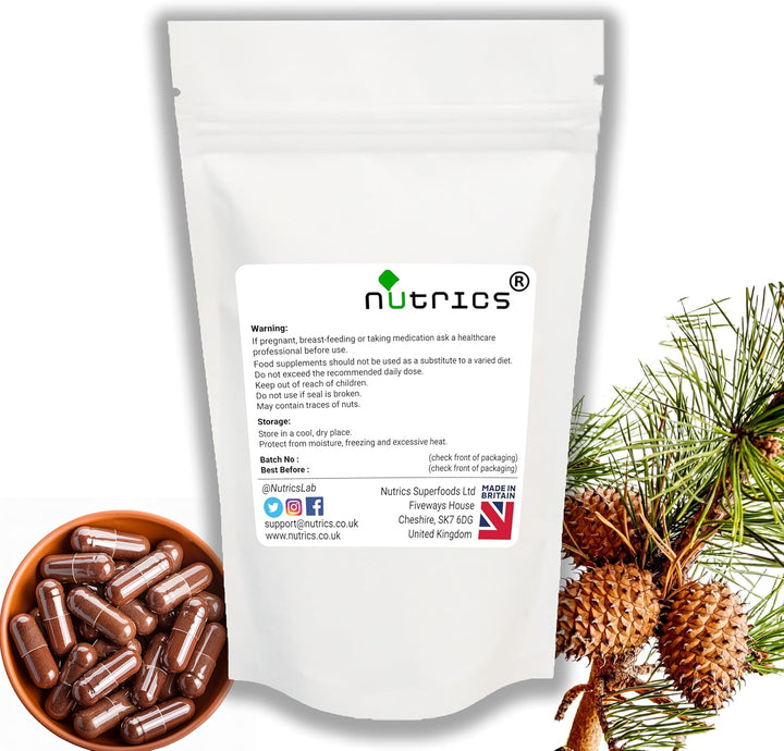 ® 7600Mg French Maritime Pine BARK Extract 95% Proanthocyanidins - Pure 90 Vegan Capsules (3 Month Supply) - Suitable for Vegan Vegetarian Diet (90)