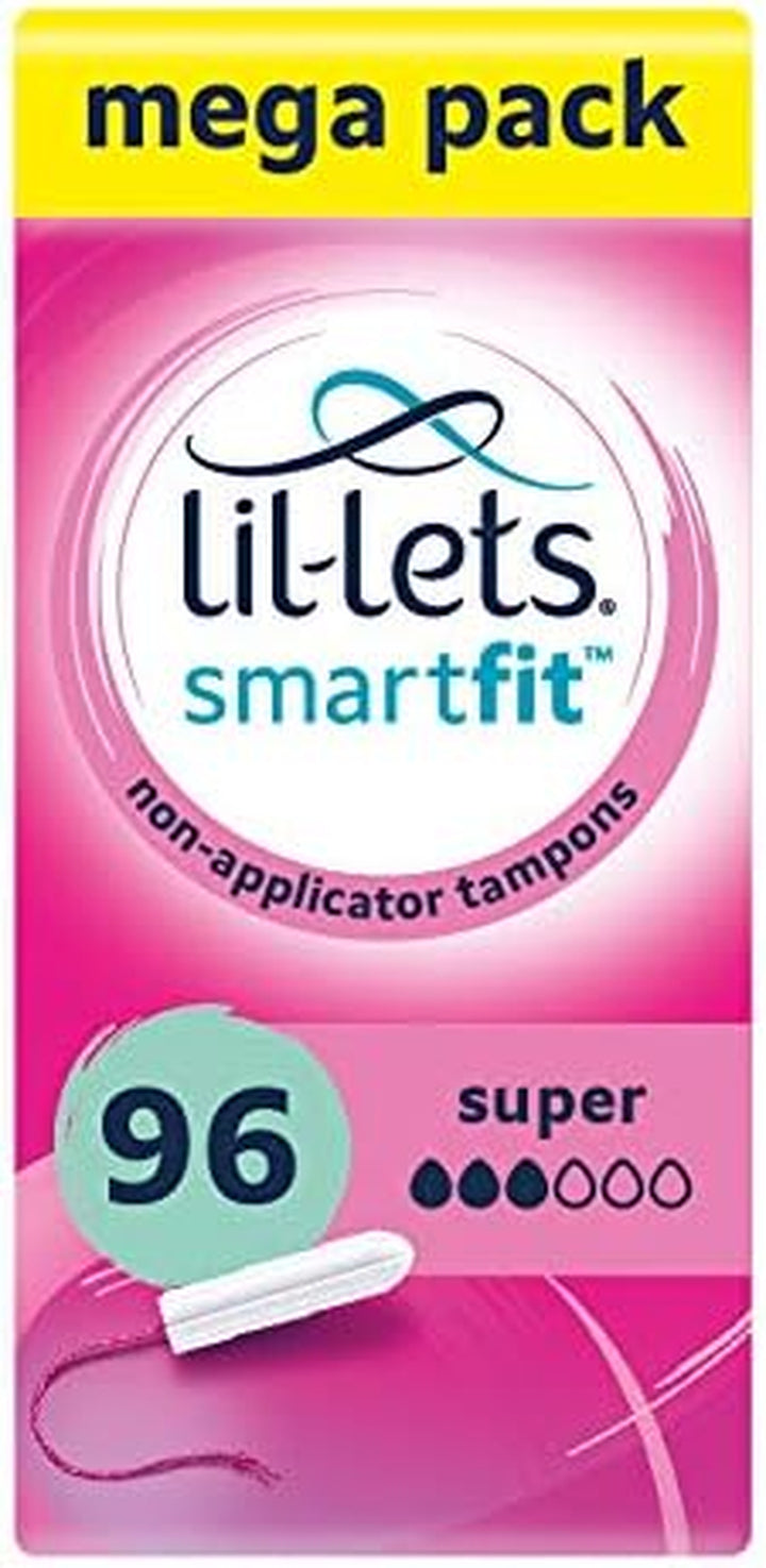 Non-Applicator Ultra Tampons X 60, (6 Packs of 10 Tampons), for Extremely Heavy Flow, 6 Droplets, Plant-Based, Smartfit Non-App Tampon