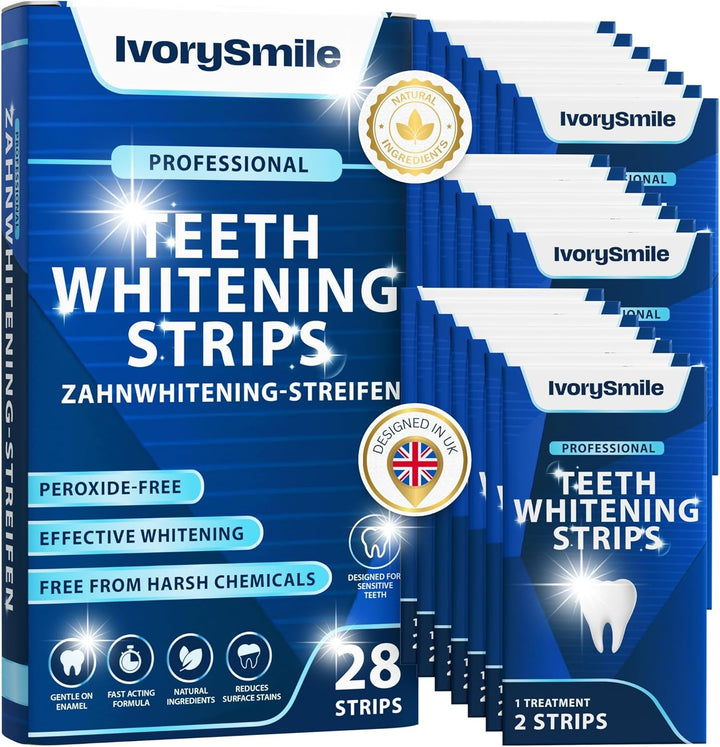 Professional Teeth Whitening Strips 21 Treatments | Safe for Enamel | Non Sensitive Teeth Whitening | Bright Smile without Any Harm | Pack of 42 Strips + Mouth Opener Included