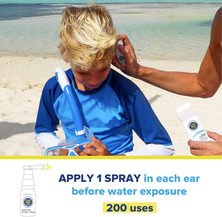 Ear Pro - Natural Swimmers Ear Drops Spray Oil a Hygienic Ear Plugs Replacement That Forms a Seal to Prevent Trapped Water & Infection - Safe to Use Swim Ear Drops for Adults & Kids (200 Uses, 1 Pack)