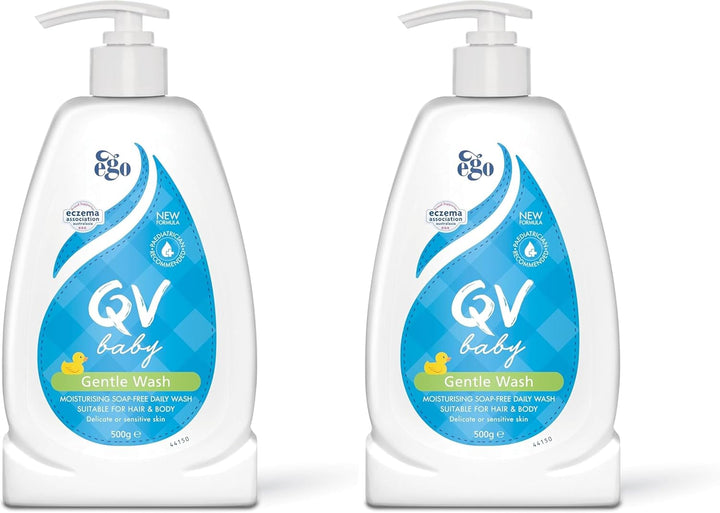 Baby Gentle Wash 500Ml - with Vitamin B3 & Glycerin, Delicate Soap-Free, Ph-Balanced for Everyday Use Suitable for Face, Body & Hair, Body Wash for Sensitive Skin, Eczema, Psoriasis, Bath