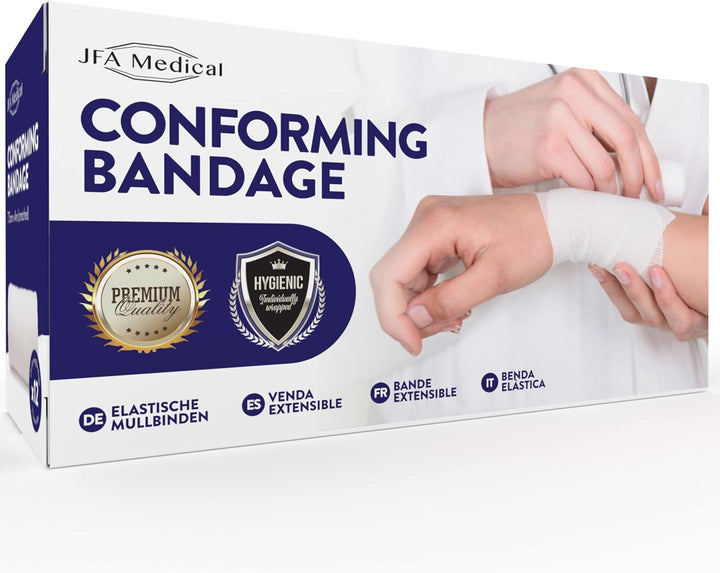 Conforming Bandage, Gauze Bandage Roll 7.5Cm X 4M - Pack of 12