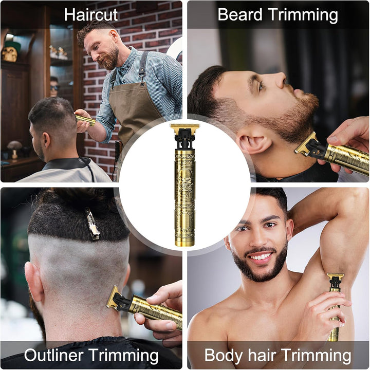 Hair Clippers for Men, Rechargeable Beard Trimmer with 4 Limit Combs, Grooming Kit for Barbers Haircut, USB Type-C Charging, Professional Shaver Gifts