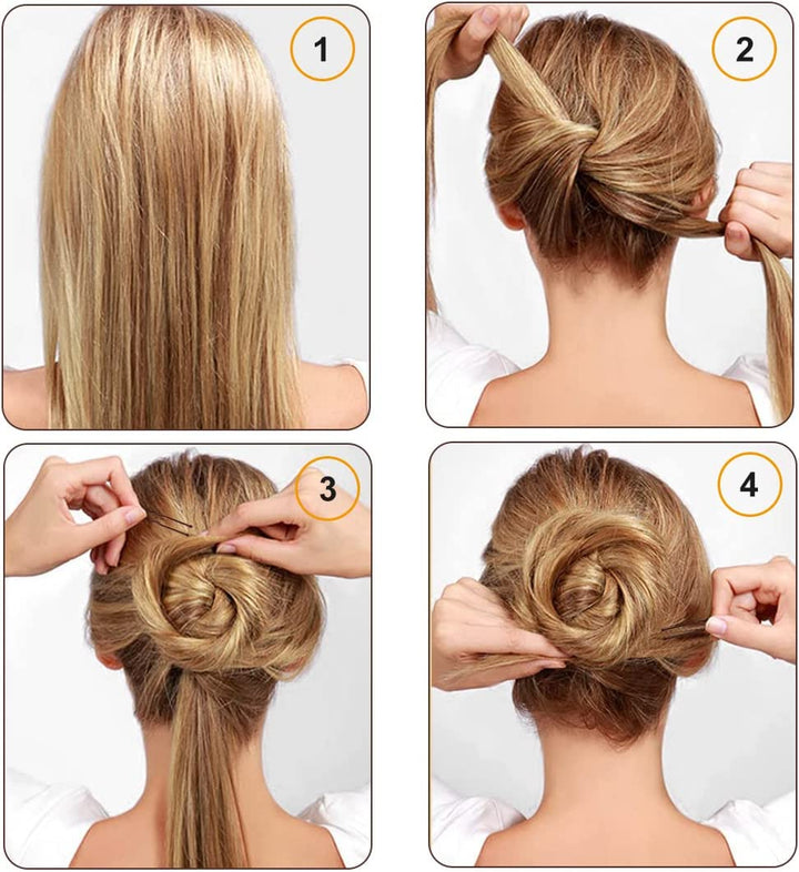 U Shaped Hair Pins, 200 Count Buns Waved U-Shaped Hair Pins for Updos with Box for Women Lady Girls Bobby Pins French Historical Hair Pin Hair Styling Pins Hair Accessories (Brown, 2.4 Inch)