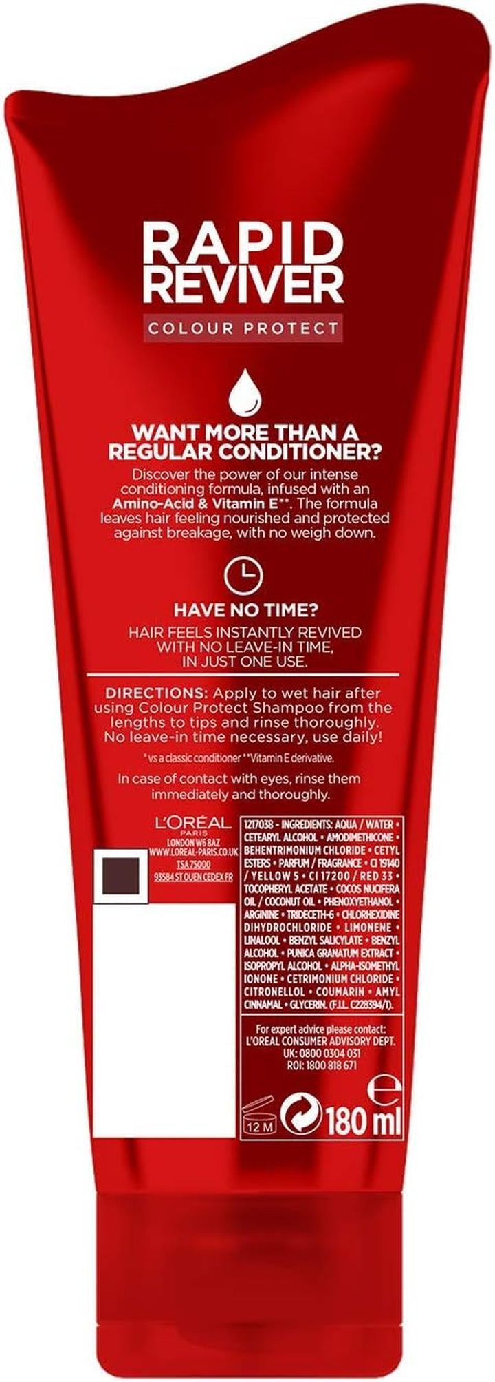 L’Oreal Elvive Colour Protect Rapid Reviver Coloured Hair Power Conditioner, 180 Ml