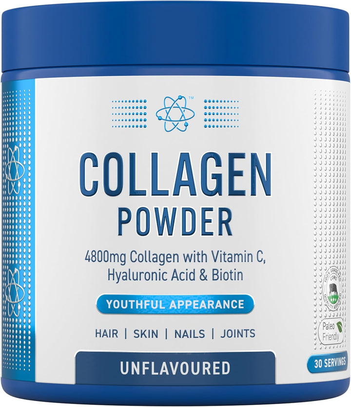 Collagen Powder - Strawberry & Raspberry Flavour - 5000Mg Hydrolysed Bovine Flavoured Collagen Peptides with Vitamin C, Hyaluronic Acid & Biotin (165G - 30 Servings)
