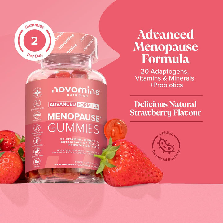 Menopause Gummies - Menopause Supplements with Sage Leaf, Maca Root, Ashwagandha & Probiotics for Women- Hormone Balance for Women - Post & Perimenopause Supplements - Vegan - 60 Gummies -