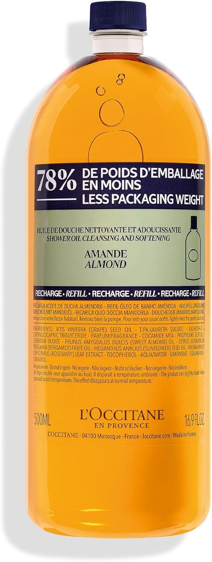 Almond Shower Oil, Hydrating & Nourishing Body Wash, Vegan & 99% Biodegradable, Luxurious Moisturising Cleanser for Soft, Smooth Skin, for Dry & Sensitive Skin