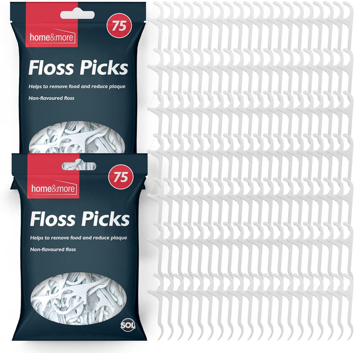 150Pk Floss Picks, Non-Flavoured Human Dental Flossers Stick, Plastic Harps Toothpick for Fast Cleaning, Remove Food, Reduce Plaque with Smooth Glide, Fine Tooth Flossing for Sensitive Gums