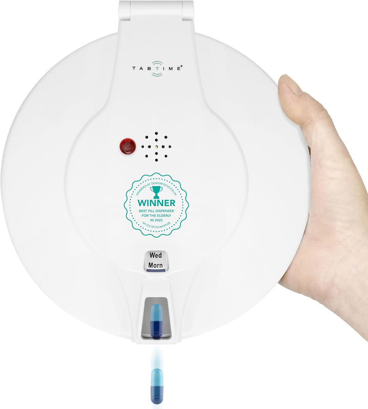 Automatic Pill Dispenser, 6 Alarms per Day. Solid Lockable Lid. Essential Medication Aid for the Elderly, Alzheimers & Dementia Patients