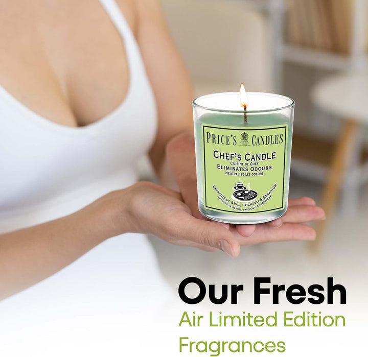- Chef'S Jar Candle - Odour Eliminating Candle - Made with Basil, Patchouli & Geranium Extracts - Clean, Fresh, Quality Fragrance - Long Lasting Scent