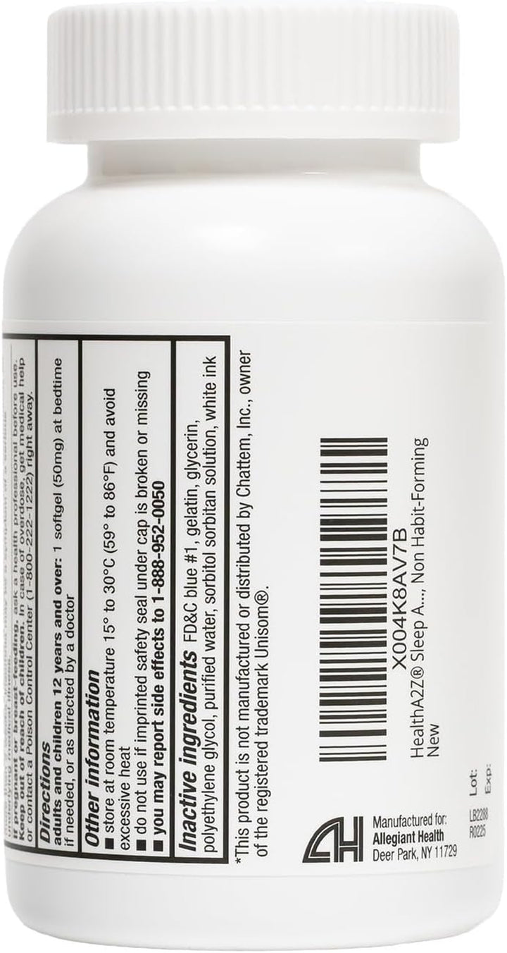 ® Sleep Aid | Diphenhydramine 50Mg | 200 Softgels | Supports Deeper | Restful Sleeping
