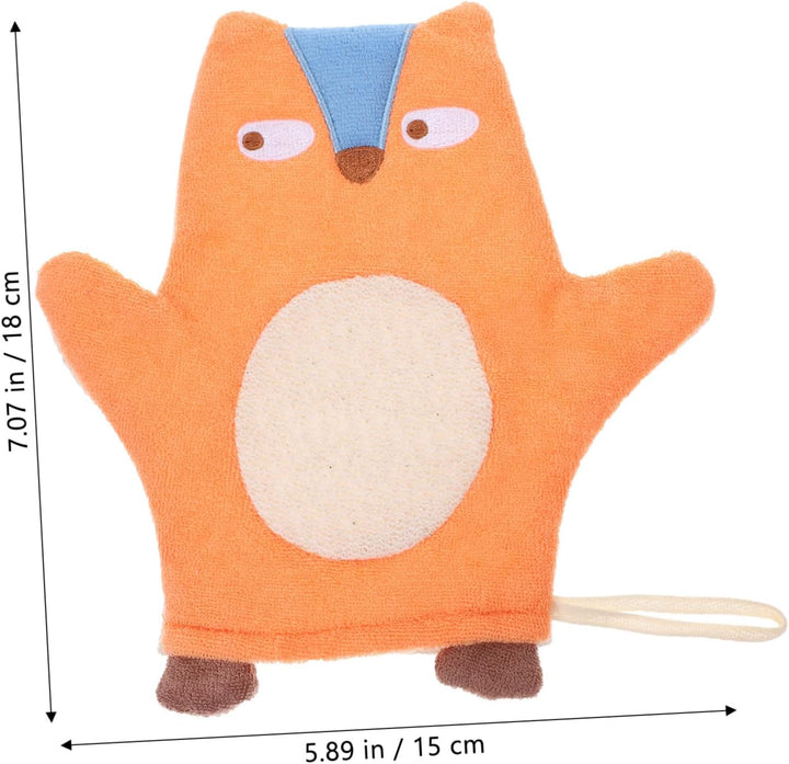 3Pcs Bathing Mitt Cartoon Cotton Shower Washcloths Bath Scrubber Soft for Fun Bath Essentials