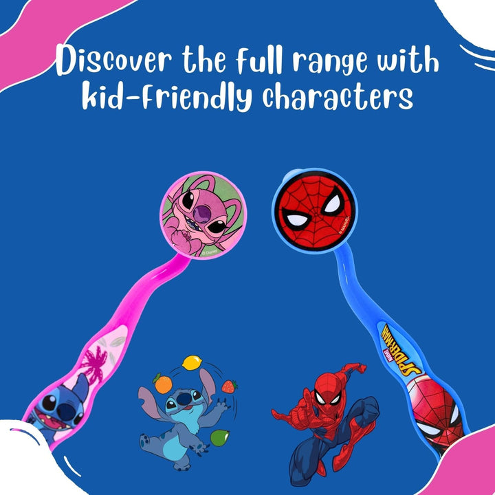 Disney Stitch Little Teeth Toothbrush for Kids with Soft Rounded Bristles, Comfortable Handle Grip and Protection Cap for Children Ages 3+