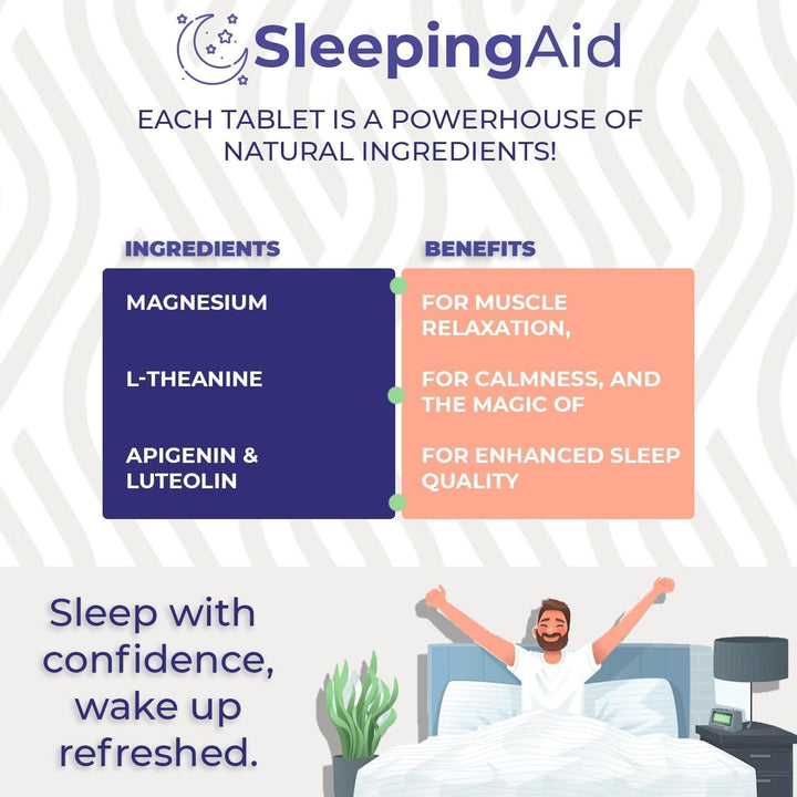 Hypno by  Sleeping Tablets - Herbal Sleep Aid Supplement for Deep, Restful Sleep - Supports 30 Nights of Restful Sleep for Adults - Natural Sleep Support for Better Sleep Quality 30 Servings